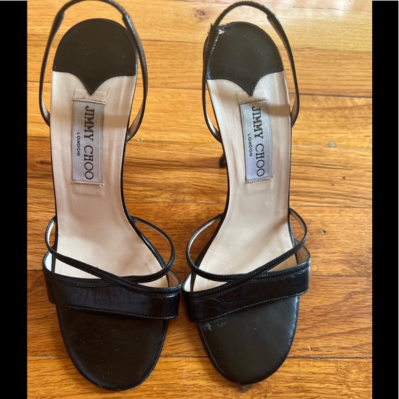 Jimmy Choo black leather slingback Sandals. Size 38 - Picture 8 of 9